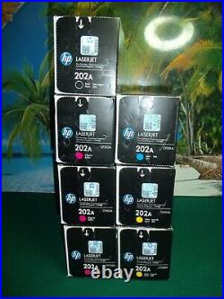 Lot of 7 Genuine HP 202A / CF501A, CF502A, CF503A, CF500A Toner Cartridges