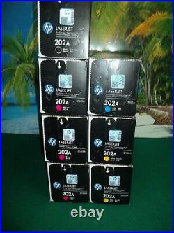 Lot of 7 Genuine HP 202A / CF501A, CF502A, CF503A, CF500A Toner Cartridges
