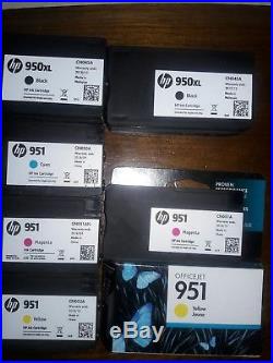 Lot of 7 HP Genuine 950xl & 951xl Ink Cartridges