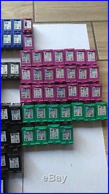 Lot of 91 used Empty HP Canon BLACK AND COLOR INK CARTRIDGES
