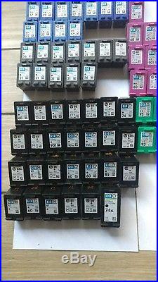 Lot of 91 used Empty HP Canon BLACK AND COLOR INK CARTRIDGES