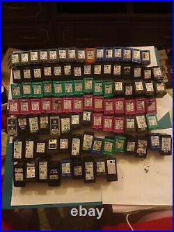 Lot of(96) mostly Virgin Empty Genuine HP Ink and canon Cartridges