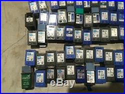 Lot of 98 used Empty HP BLACK AND COLOR INK CARTRIDGES