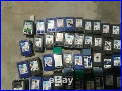 Lot of 98 used Empty HP BLACK AND COLOR INK CARTRIDGES