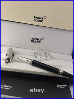 Luxurious Montblanc Starwalker Fountain Pen Black Silver Body Black Ink Used