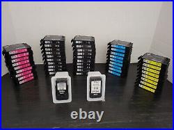 MIX Lot 40 Epson Empty Cartridges 20 Blk 9 Mag 8 Yell 9 Cyan + 2 Cannon 240