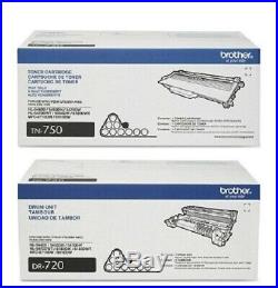 New Genuine Brother TN-750 Laser Toner Cartridge and DR-720 Imaging Drum