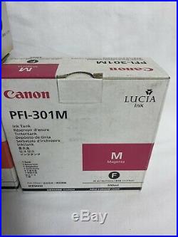 New Genuine Canon PFI-301 set of 4 Ink tank M, R, GY, PM iPF8000 iPF9000