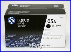New Genuine Factory Sealed HP CE505D DUAL PACK Toner Cartridges 05A (2 Toners)