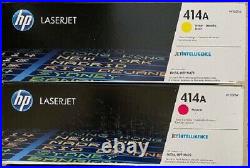 New Genuine HP 414A YELLOW and MAGENTA Toner Cartridge OPEN BOX and UNUSED