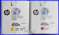 New Genuine Sealed HP 410A Magenta & Yellow Toners CF413A CF412A WHT BXS DAMAGE