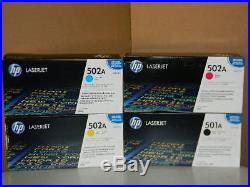 New Oem Genuine HP Q6470a Q6471a Q6472a Q6473a Cmyk Toner Cartridges 502a 501a