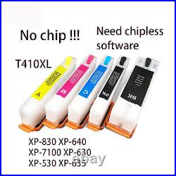 No Chip For Epson XP-830/630/530/640/7100 T410XL Refillable Empty Ink Cartridge