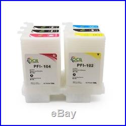 PFI 102 104 Empty Refillable Ink Cartridge With Chip For Canon iPF 750 710 770