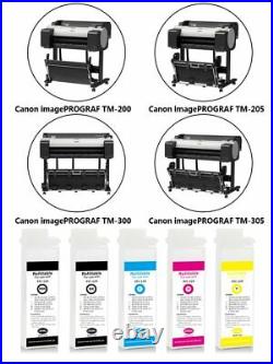 PFI-120 Refillable Ink Cartridge With Chip For Canon TM-200 205 300 305 5Colors