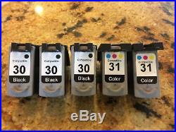 ## REFILLABLE ## CLEAN EMPTY Ink Cartridge 3X Fits Canon (4PG 30 & 3CL 31)