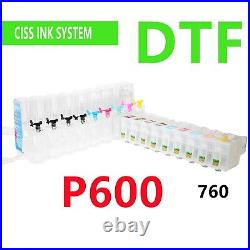 Refillable Empty Cis ciss ink system for SC P600 Printer DTF Printing