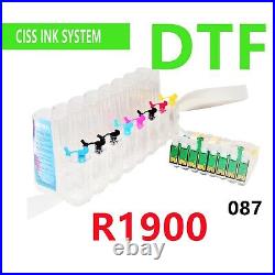 Refillable Empty Cis ciss ink system for Stylus R1900 Printer DTF Printing