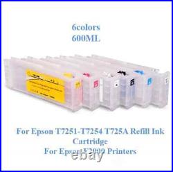 Refillable Ink Cartridge With Chips for EPSON SC F2100 F2000 Printer 1set