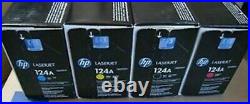 SET 4 Genuine HP 124A Toner Cartridges Q6000A Q6001A Q6002A Q6003A SEAL INTACT