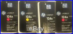 SET 4 New Genuine Sealed HP 124A Toner Cartridges Q6000A Q6002A Q6003A (No Cyn)