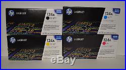 SET of 4 New Genuine Sealed HP 124A Toner Cartridges Q6000A Q6001A Q6002A Q6003A