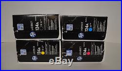 SET of 4 New Genuine Sealed HP 124A Toner Cartridges Q6000A Q6001A Q6002A Q6003A