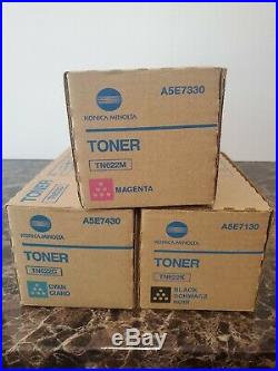 Set 2 Genuine Sealed Konica Minolta TN622M TN622C TN622K Toner Cartridges