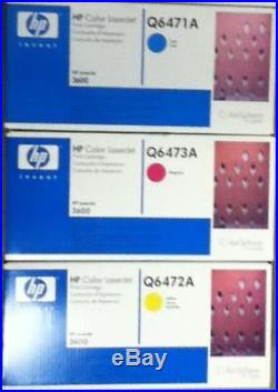 Set 3 New Genuine Sealed HP Q6471A Q6472A Q6473A Toner Cartridges 502A (No Blk)