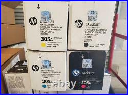 Set 4 Fact Sealed Genuine HP CE410X CE411A CE412A CE413A Cartridges 305A 305X