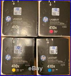 Set 4 Factory Sealed New Genuine HP CF410X CF411X CF412X CF413X Cartridges 410X