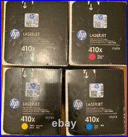 Set 4 Factory Sealed New Genuine HP CF410X CF41X CF412X CF413X Cartridges 410X