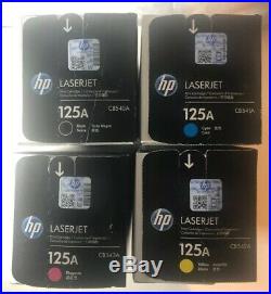 Set 4 Genuine HP 125A Toner Cartridges BLK, MAG, CYN, YLW