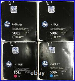 Set 4 Genuine HP 508X Black Yellow Cyan Toners OPEN BOX & SEALED TUB