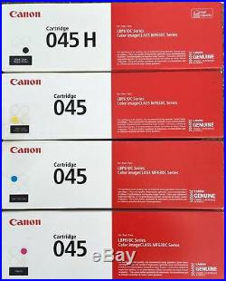 Set 4 New Genuine OEM OPEN BOX Canon 045 Black Cyan Magenta Yellow Toners
