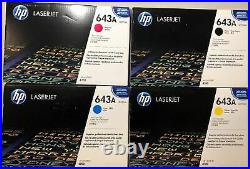 Set 4 New Genuine SEALED BAG HP 643A Toner Cartridge Q5950A Q5951A Q5952A Q5953A