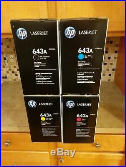 Set 4 New Genuine Sealed HP Q5950A Q5951A Q5952A Q5953A Cartridges! 643A G1-1