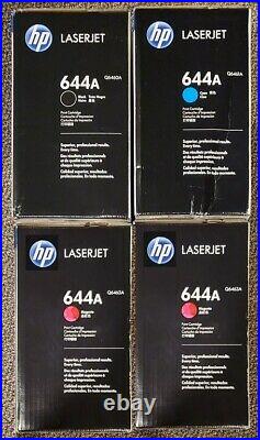 Set 4 New Genuine Sealed HP Q6460A Q6461A Q6463A Toner Cartridges NO YEL 644A
