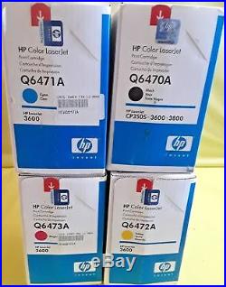 Set 4 New Genuine Sealed HP Q6470A Q6471A Q6472A Q6473A Toner Cartridges 502A