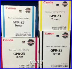 Set Of 4 Canon Gpr-23 K C M Y Toner Cartridges Gpr23