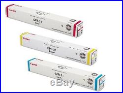 Set of 3 Genuine OEM Canon GPR-31 Cyan Magenta Yellow Toner Cartridges
