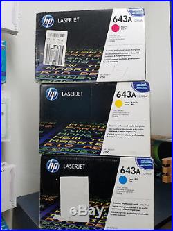 Set of 3 HP New OEM Genuine Sealed Toner Cartridges 643A- Q5951A Q5952A Q5953A