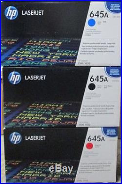 Set of 3 New Genuine Factory Sealed Laser Cartridges C9730A C9731A C9733A 645A