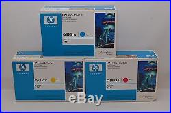 Set of 3 New Genuine HP 643A Q5951A Q5952A Q5953A Toner Cartridges SEALED BOXES