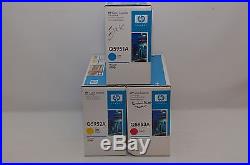 Set of 3 New Genuine HP 643A Q5951A Q5952A Q5953A Toner Cartridges SEALED BOXES