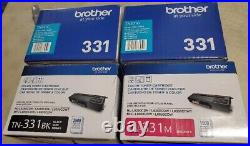 Set of 4 Genuine Factory Sealed Brother TN-331 Toner Cartridges NO Yellow