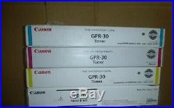 Set of 4 Genuine Factory Sealed Canon GPR-30 Toner Cartridges GPR30 KCMY