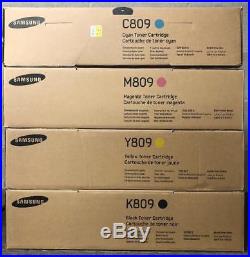 Set of 4 Genuine Factory Sealed OEM K809 C809 M809 Y809S Samsung Toners