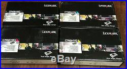 Set of 4 Genuine Sealed OEM Lexmark Toners C746H1KG C746A1CG C746A1YG C746A1MG