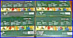 Set of 4 Genuine Sealed OEM Lexmark Toners C746H1KG C746A1CG C746A1YG C746A1MG